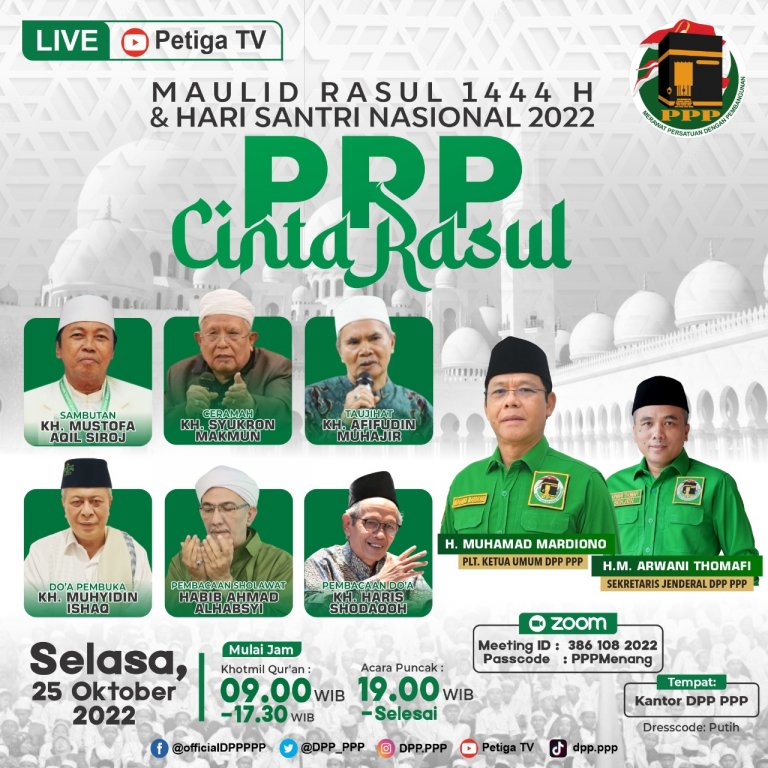 Bersama Ulama dan Habaib, PPP Gelar Maulid dan Hari Santri