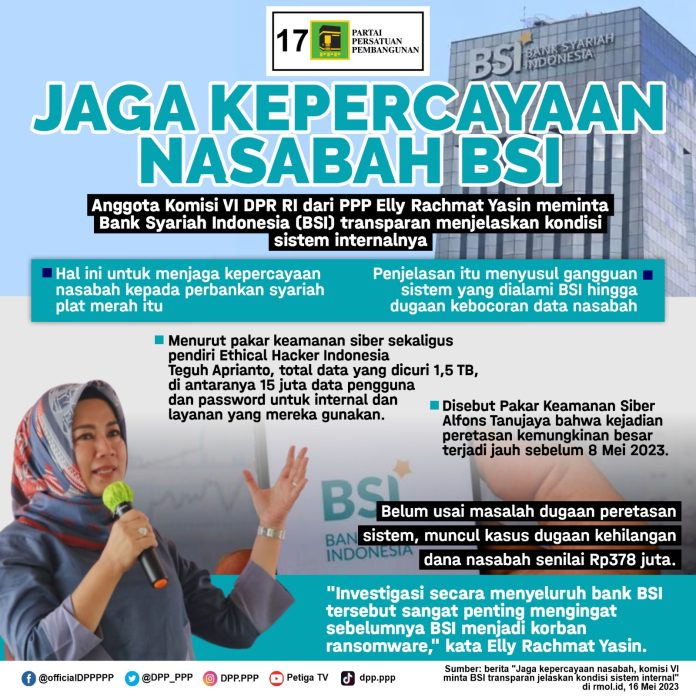 PPP Minta BSI Jaga Kepercayaan Nasabah