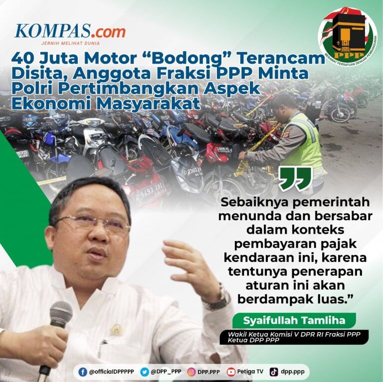 Motor Nunggak Pajak Terancam Disita, PPP Minta Pemerintah Pertimbangkan Aspek Ekonomi Masyarakat