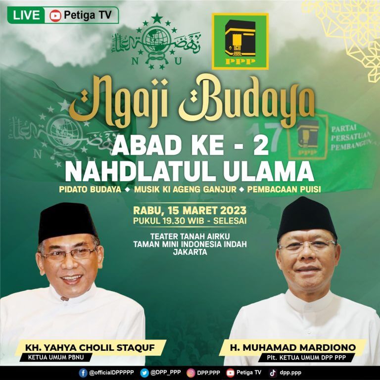 PPP Gelar Ngaji Budaya Sambut Abad ke-2 NU di Taman Mini 